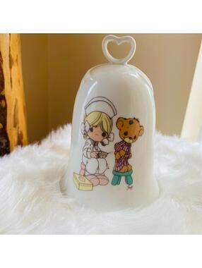 Precious Moments Porcelain Bell Figurine with Heart Handle